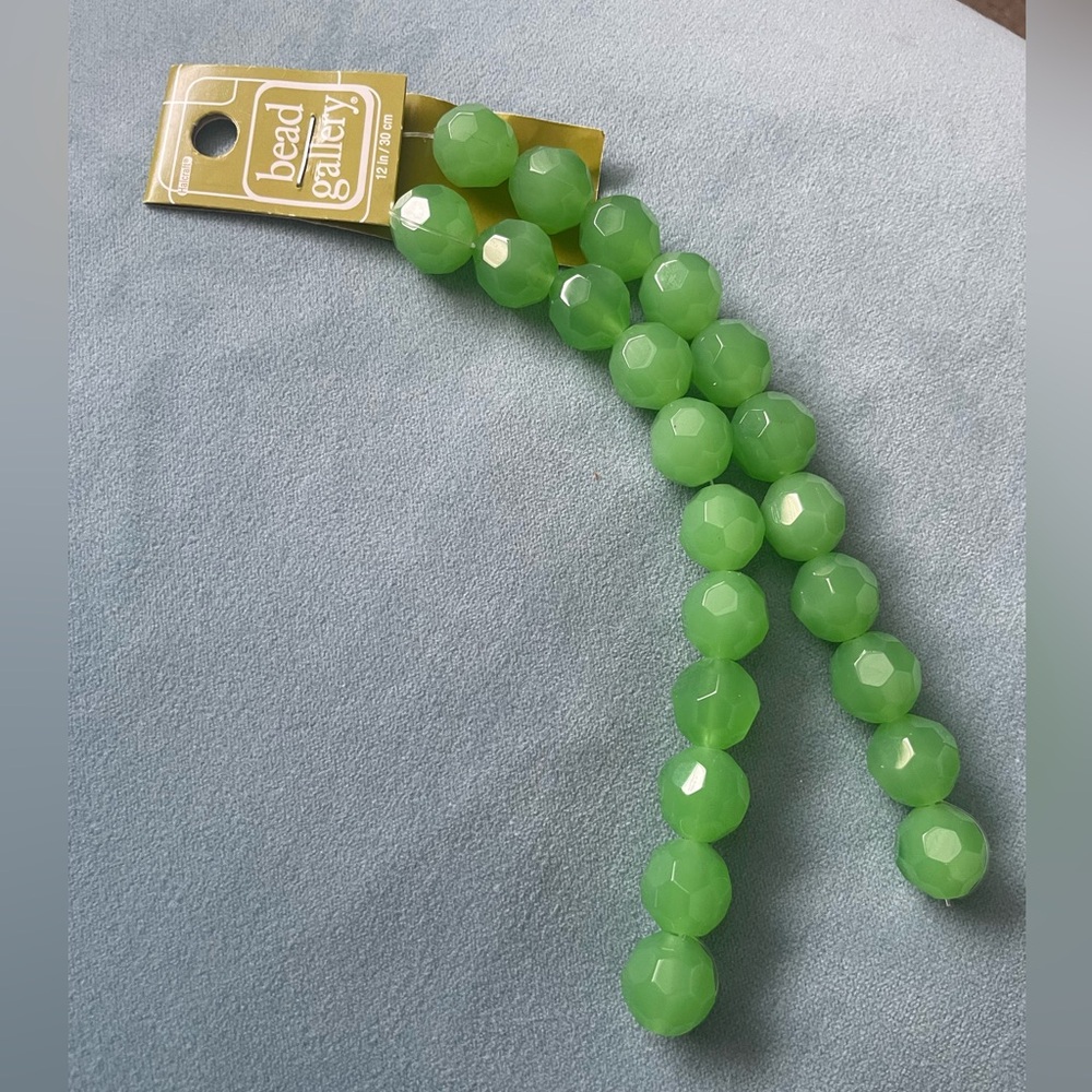 Bead Gallery Vibrant Green Faceted 14mm Beads Jewelry Supplies
